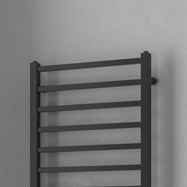 Kamalu termoarredo bagno 1700x500m nero opaco modello kam-378n
