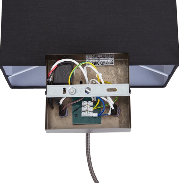 Lampada da parete moderna color canna di fucile con paralume nero e braccio di lettura con LED - Bergamo