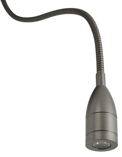 Lampada da parete moderna color canna di fucile con paralume nero e braccio di lettura con LED - Bergamo
