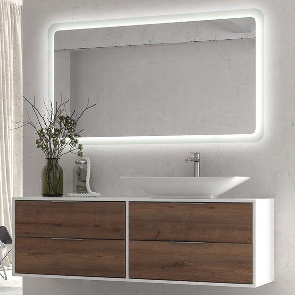 Specchio led 120x80 cm con cornice illuminante modello KA1200 - KAMALU