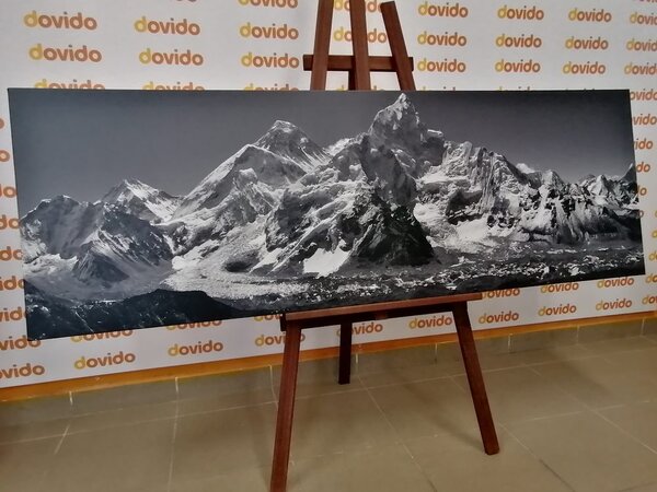 Quadro su tela – Magnifica cima di montagna in bianco e nero