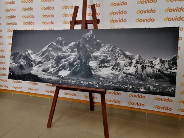 Quadro su tela – Magnifica cima di montagna in bianco e nero
