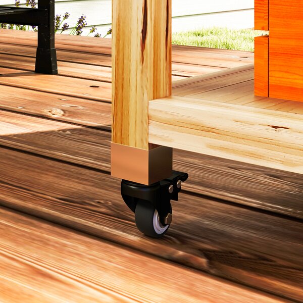 Outsunny Isola cucina outdoor, carrello barbecue con armadietto e ripiani, carrello cucina in legno e acciaio inox, con ruote, legno naturale | Aosom Italy