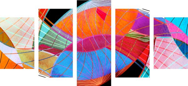 Quadri 5 pezzi – Astrazione multicolore