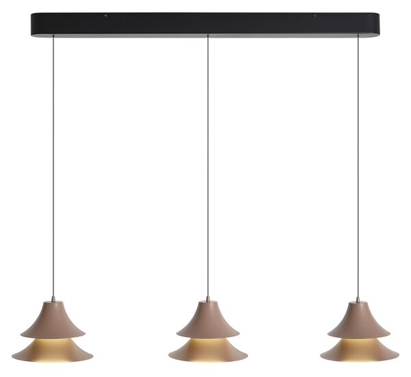 Lampada a sospensione nera con moka incl. LED dimmerabile a 3 livelli 3 luci Easylift - Witch