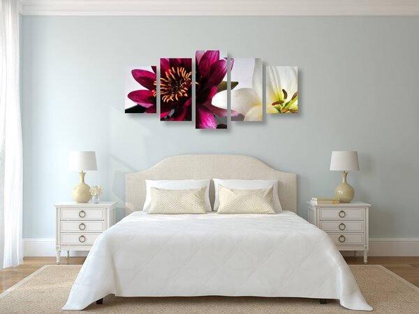 Quadri 5 pezzi – Fiori in ciotola
