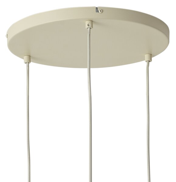 Lampada a sospensione moderna beige con corda a 3 luci - Kora