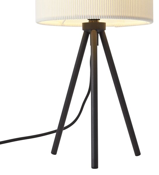 Lampada da tavolo moderna bianca con paralume in velluto - Luz