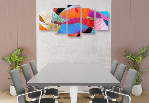 Quadri 5 pezzi – Astrazione multicolore