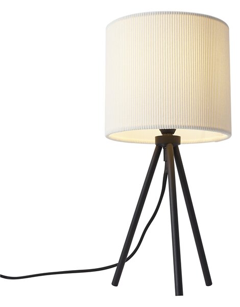Lampada da tavolo moderna bianca con paralume in velluto - Luz