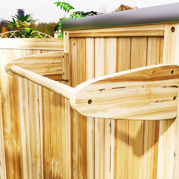 Outsunny Isola cucina outdoor, carrello barbecue con armadietto e ripiani, carrello cucina in legno e acciaio inox, con ruote, legno naturale | Aosom Italy