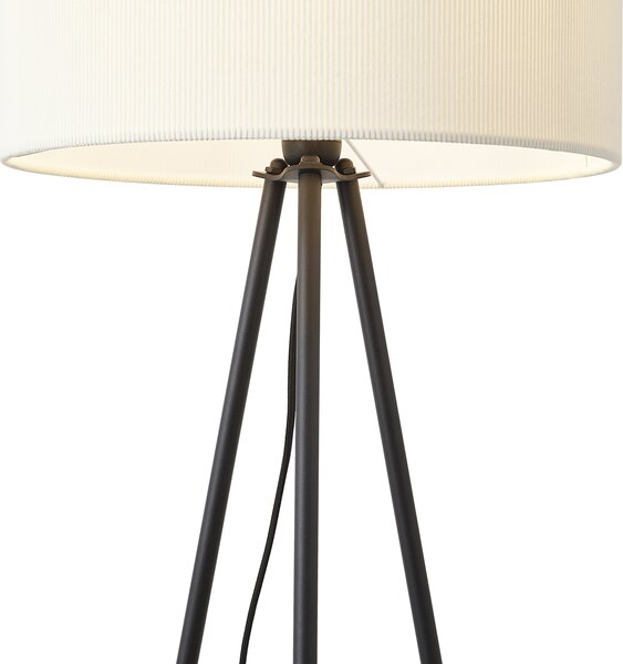 Lampada da terra moderna a treppiede bianca con paralume in velluto - Luz