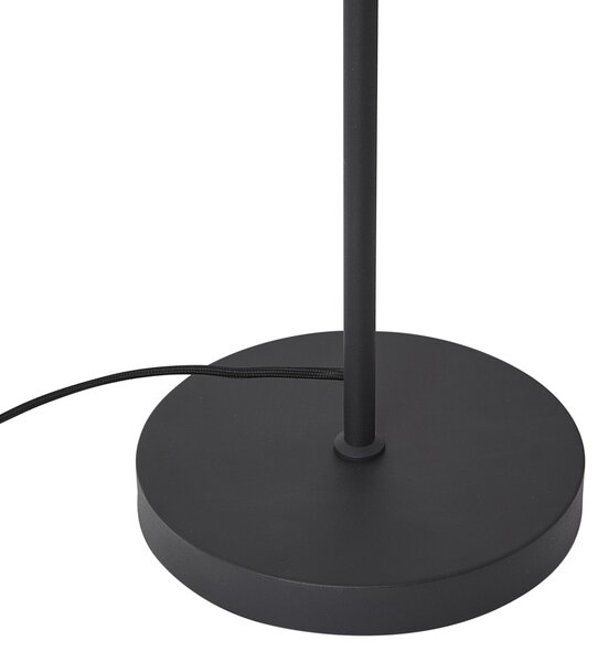 Lampada da terra moderna nera con vetro fumé 3 luci ruotabile e inclinabile - Gianni
