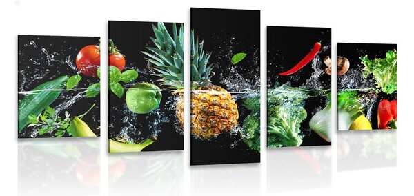 Quadri 5 pezzi – Frutta e verdura biologica