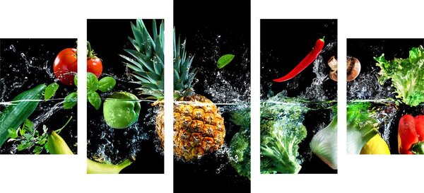 Quadri 5 pezzi – Frutta e verdura biologica