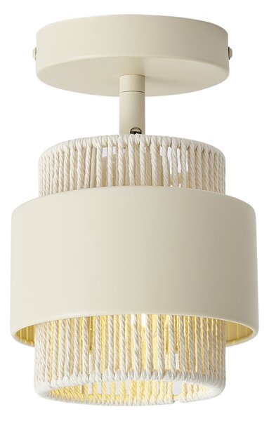Faretto moderno beige con corda, ruotabile e inclinabile - Kora