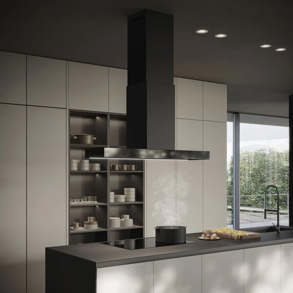 Elica Cappa Cucina Aspirante Isola Larghezza 90 cm Profondit 33 cm Classe A+ colore Nero - PRF0196764 Haiku Dry Island @ BLRO/A/90