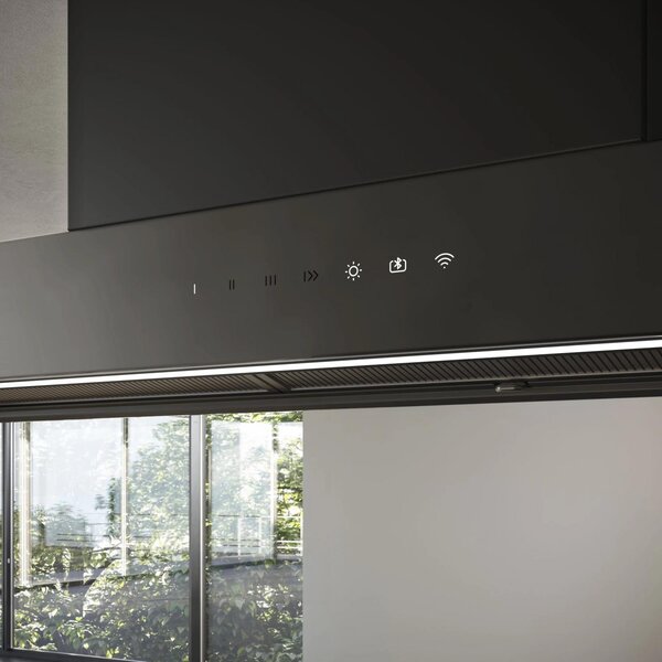 Elica Cappa Cucina Aspirante Isola Larghezza 90 cm Profondit 33 cm Classe A+ colore Nero - PRF0196764 Haiku Dry Island @ BLRO/A/90