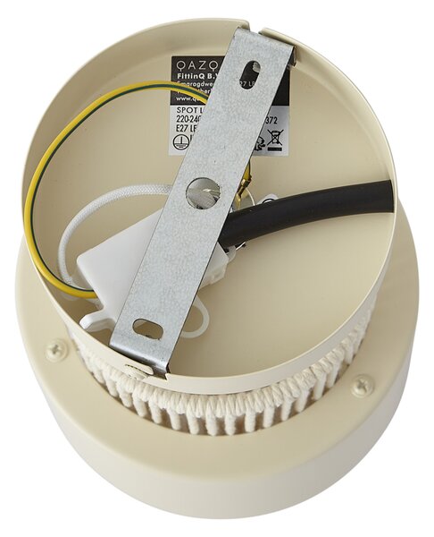 Faretto moderno beige con corda, ruotabile e inclinabile - Kora