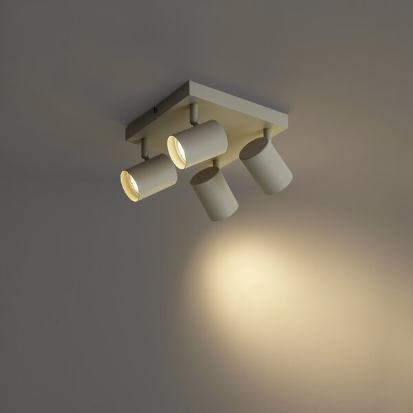 Plafoniera moderna beige a 4 luci regolabile - Jeana