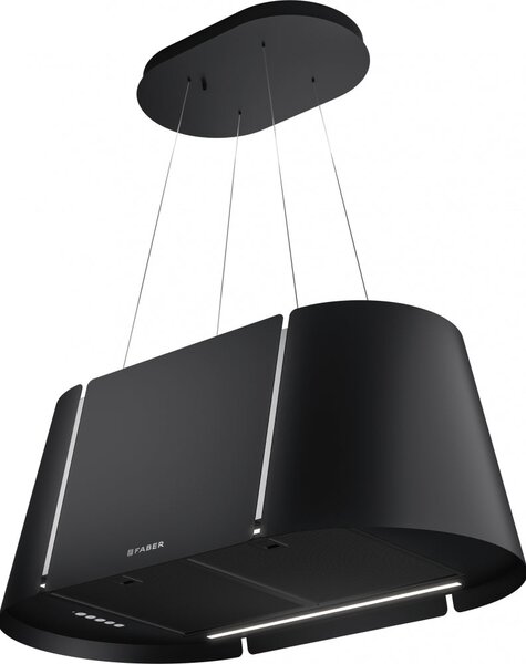 Faber Cappa Cucina Aspirante Isola Larghezza 80 cm Classe A colore Nero - 345.0698.955 BEAT XL BK MATT F80