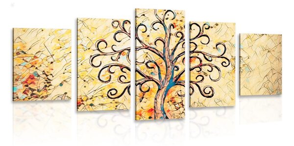 Quadri 5 pezzi – Simbolo dell'albero della vita