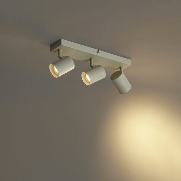 Faretto da soffitto moderno beige 3 luci regolabile - Jeana