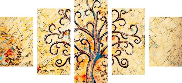 Quadri 5 pezzi – Simbolo dell'albero della vita