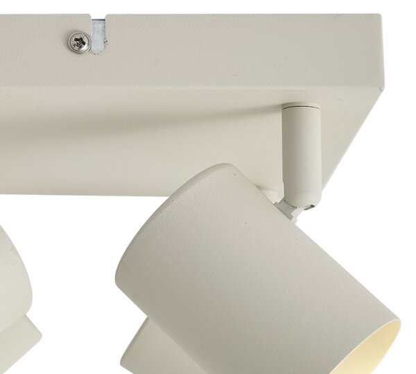 Plafoniera moderna beige a 4 luci regolabile - Jeana