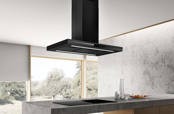 Elica Cappa Cucina Aspirante Isola Larghezza 90 cm Classe A colore Nero - PRF0182415 Adele Island