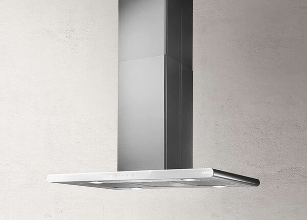 Elica Cappa Cucina Aspirante Isola Larghezza 90 cm Profondit 45 cm colore Bianco / Acciaio - PRF0019192 GALAXY ISLAND WHIX/A/90X45