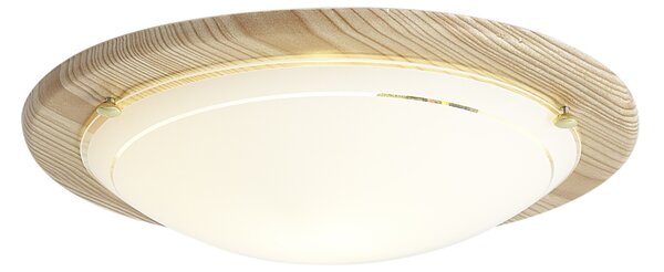Plafoniera classica naturale con vetro bianco - Mesiac
