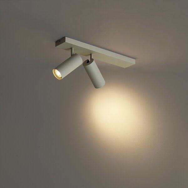 Faretto da soffitto moderno beige 2 luci regolabile - Renna