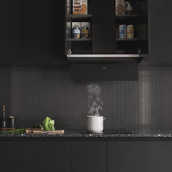 Silverline Cappa Cucina Aspirante/Filtrante Incasso Integrata Larghezza 90 cm Profondit 35 cm Classe A colore Nero - 3129.9.733.38 Inside Core Pure
