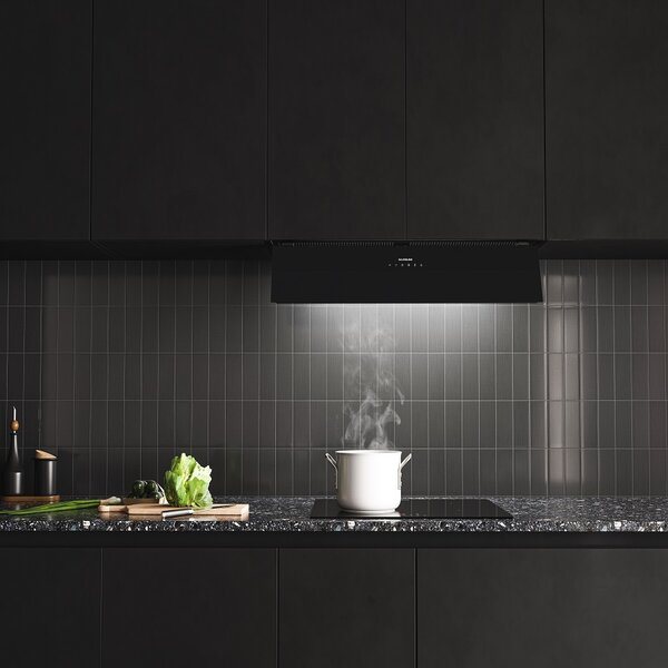Silverline Cappa Cucina Aspirante/Filtrante Incasso Integrata Larghezza 90 cm Profondit 35 cm Classe A colore Nero - 3129.9.733.38 Inside Core Pure
