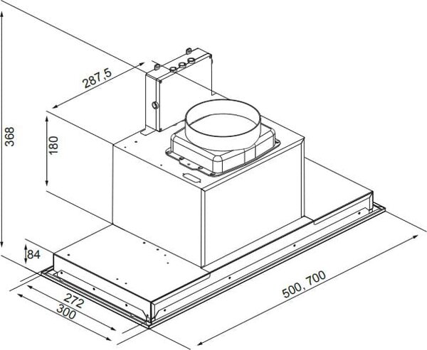 Silverline Cappa Cucina Aspirante Sottopensile Incasso Larghezza 50 Controllo Touch - 1210