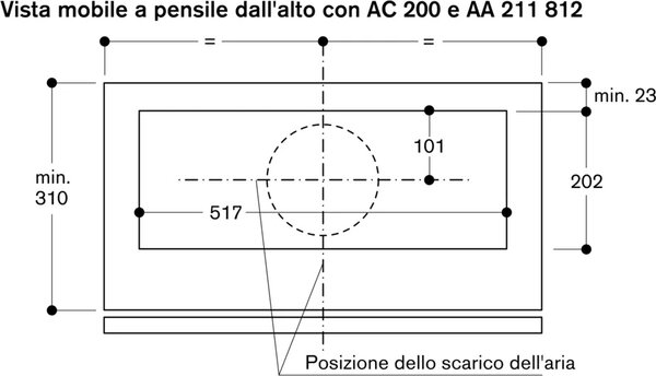 GAGGENAU Cappa Cucina Aspirante Sottopensile Incasso Larghezza 52 cm Classe A++ colore Acciaio Inox - AC200161 Serie 200