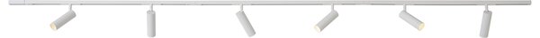 Sistema di illuminazione a binario moderno con 6 faretti bianco 1 fase - Slimline Uzzy