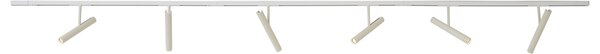 Sistema di illuminazione a binario moderno bianco con 6 faretti beige monofase - Slimline Avery