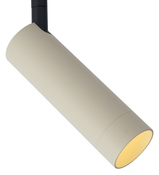Sistema di illuminazione a binario moderno con 6 faretti beige monofase - Slimline Uzzy