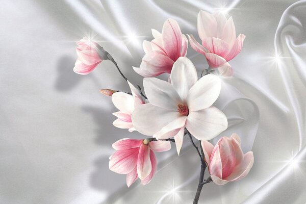 Carta da parati autoadesiva – Magnolia bianca