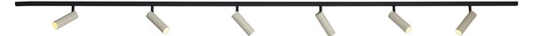Sistema di illuminazione a binario moderno con 6 faretti beige monofase - Slimline Uzzy