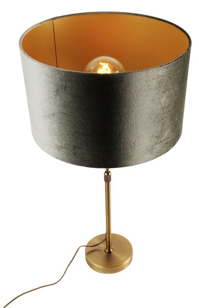 Lampada da tavolo bronzo con paralume in velluto verde 35cm - Parte
