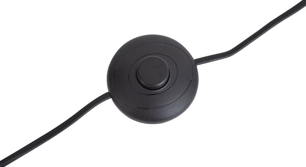 Lampada da terra industriale nera con legno a 2 luci - Jakub