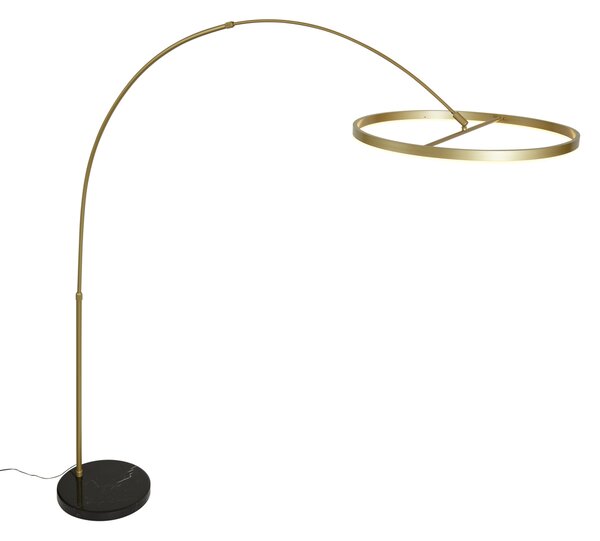Lampada da terra ad arco di design oro con LED dimmerabile a 3 livelli - Anello