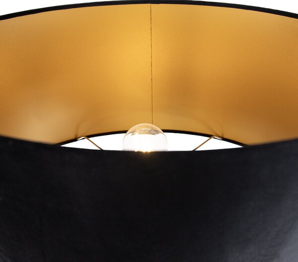 Lampada da terra nera con paralume ovale nero 50cm - Thijmen