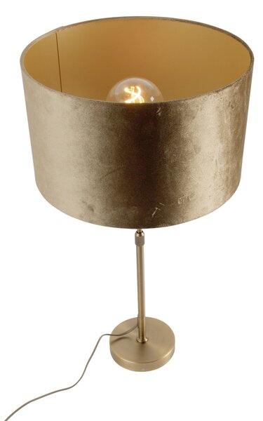 Lampada da tavolo bronzo con paralume in velluto bronzo 35cm - Parte
