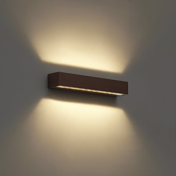 Applique da esterno industriale marrone ruggine 38cm incl. LED IP65 - Hannah