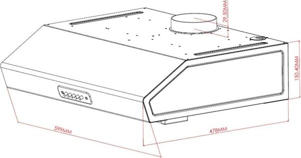 Samet Cappa Cucina Aspirante Sottopensile Incasso Larghezza 60 cm Classe D colore Inox - Tornado60IX