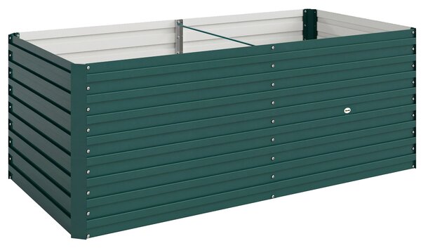 Outsunny Fioriera rialzata galvanizzata rettangolare per esterno - fondo aperto - 160 x 80 x 60 cm, verde | Aosom Italy